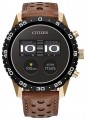 Citizen - CZ Smart 45mm Unisex IP Stainless Steel Sport Smartwatch with Perforated Leather Strap - Gold