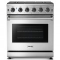 Thor Kitchen - 4.55 cu. ft. Freestanding Gas Convection Range with Storage Drawer - Natural Gas - Stainless Steel